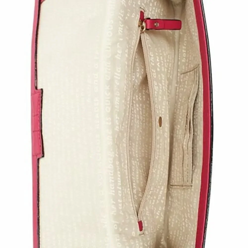 Kate Spade Kiss Tally Clutch Pink Leather Foldover Love Birds Bag